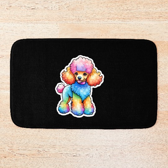 Poodle Watercolor Bath Mats
