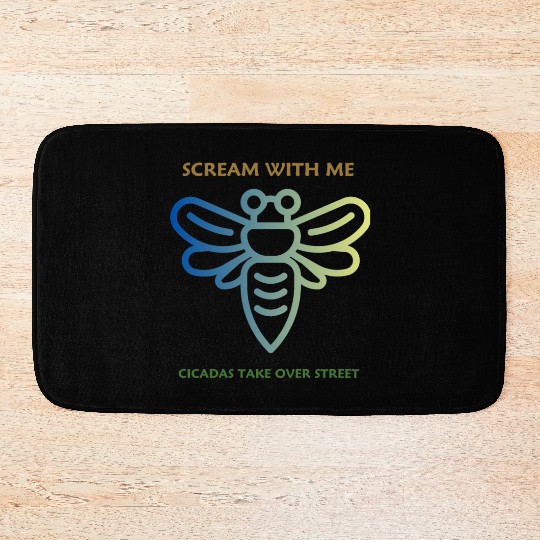 Wildlife Animal Lover Gift Fascinating Cicada-Art Bath Mats