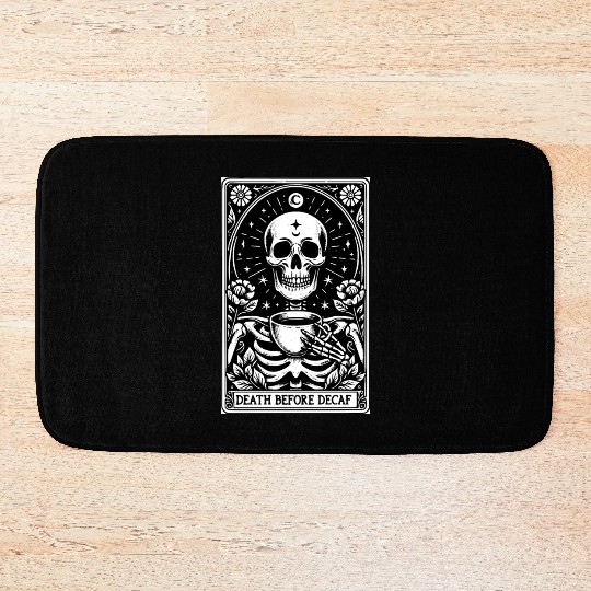 Death Before Decaf Tarot Card Bath Mats