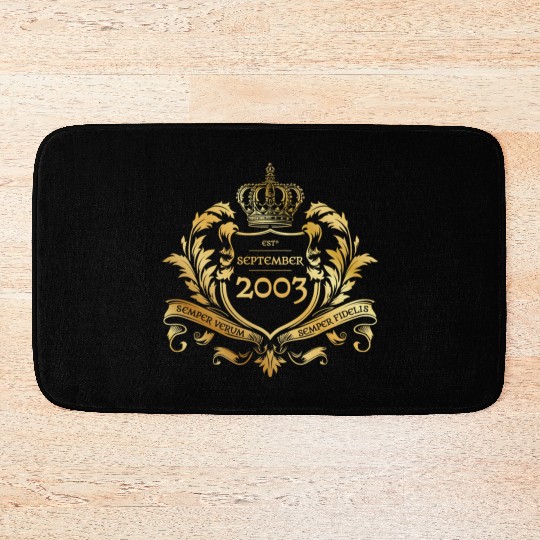 21st birthday "Semper Verum - Established 09/2003 Bath Mats