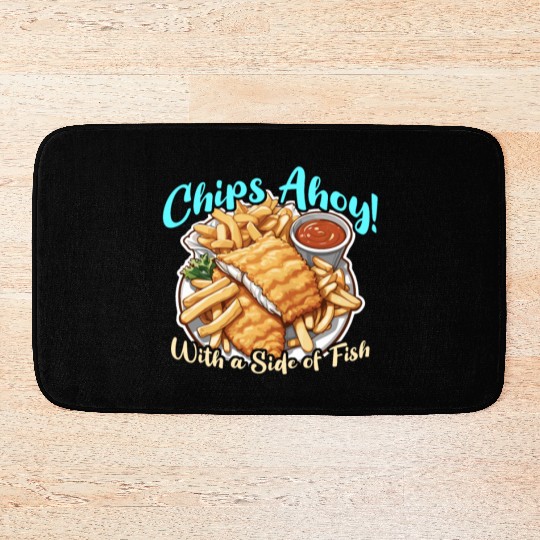 Fish And Chips Chips Ahoy With A British Cuisine Bath Mats