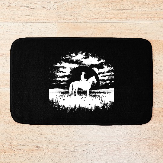 cowboy funny cowboy hat wild western rodeo texas Bath Mats