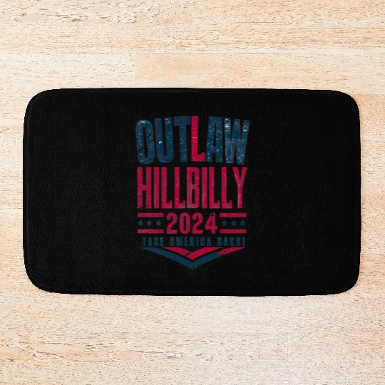 Vintage Elections Outlaw Hillbilly US Flag Bath Mats