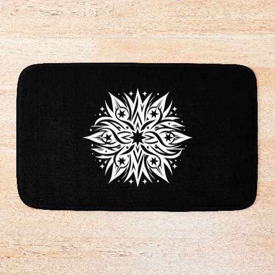 Fancy Star Composition Tattoo Style Bath Mats
