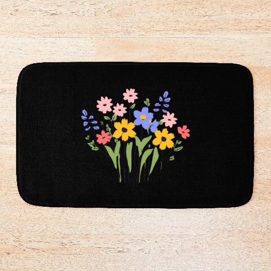 Women Wildflower Summer Flowers Blooming Bath Mats