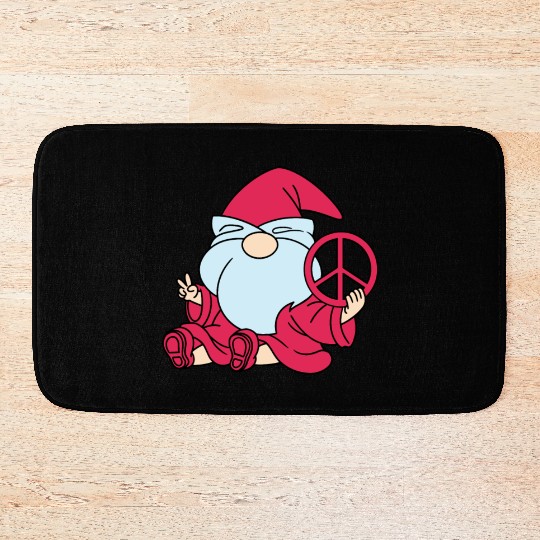 Peace Gnome Gnomes Dwarves Bath Mats