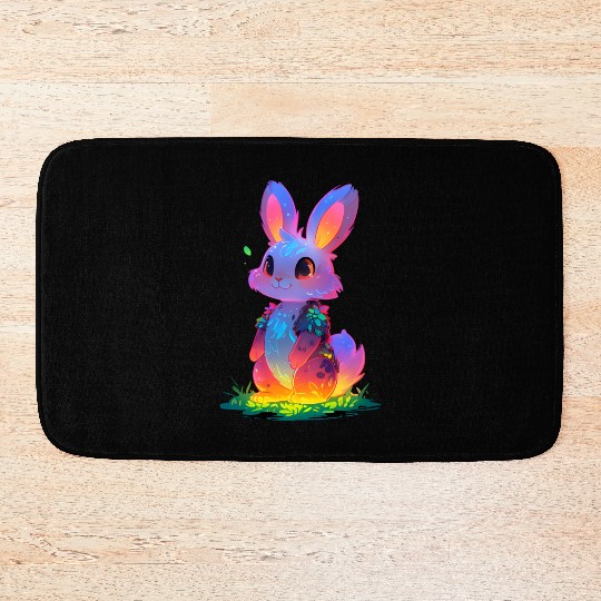 Neon Night Bunny Bath Mats