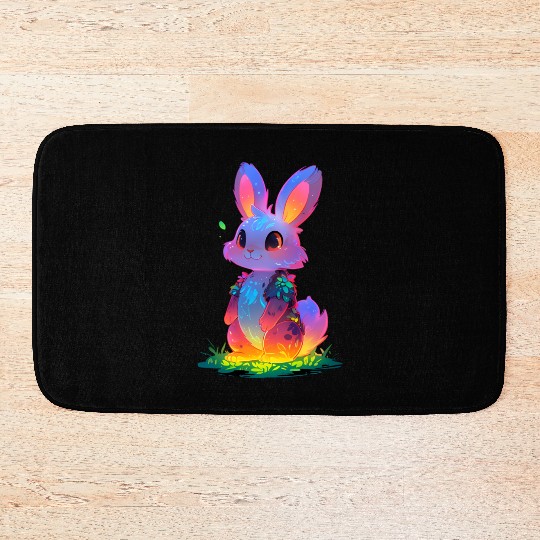 Neon Night Bunny Bath Mats