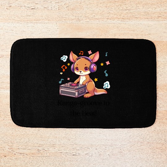"Kanga-groove to the Beat" DJ Kangaroo Design Bath Mats