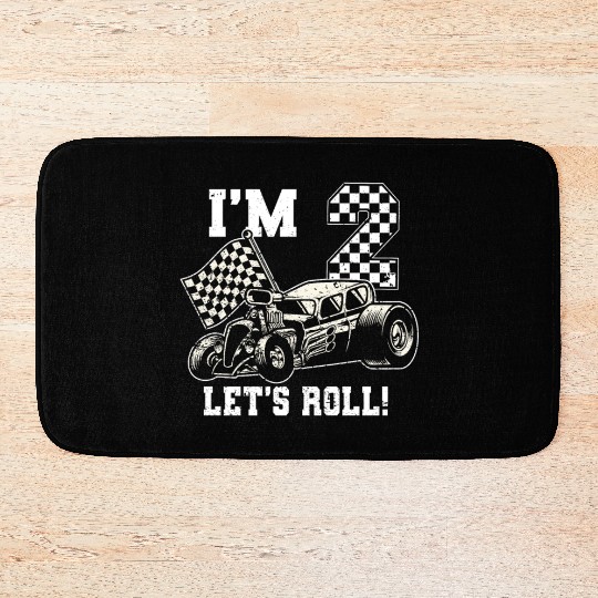 Race Car 2nd Birthday Boy 2 Two Toddler Racing Car Bath Mats