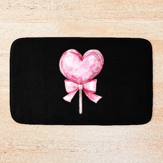Lollipop with a pink bow Bath Mats