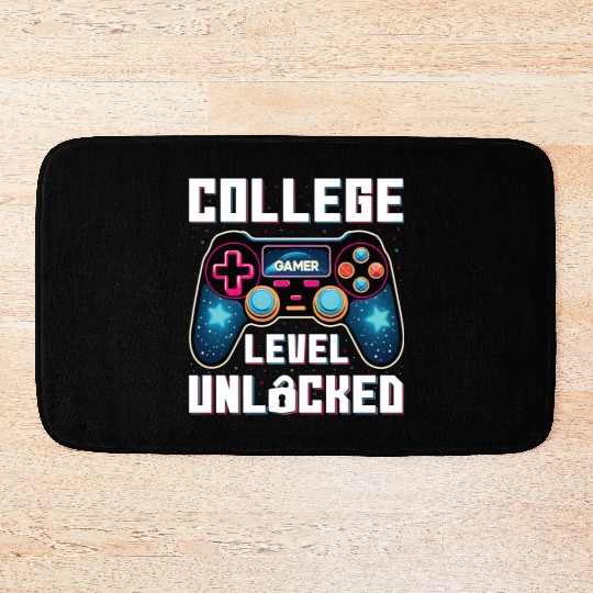 College Level Unlocked, Gamer, Students Gift Bath Mats
