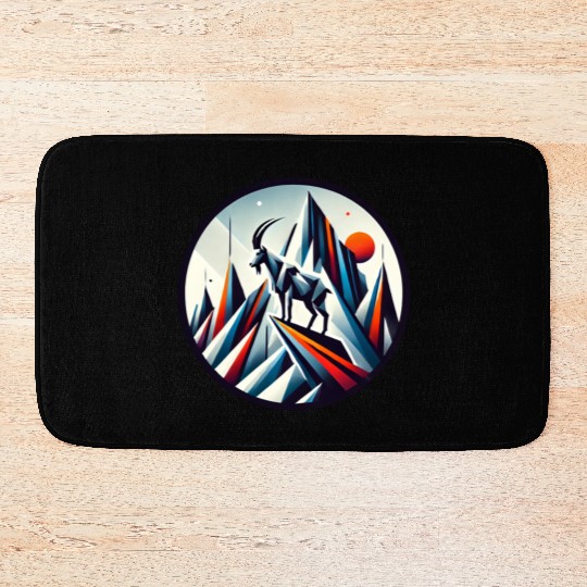 Abstract mountain goat Bath Mats
