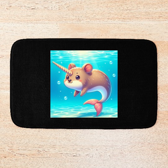 The narwhal-qoukka Bath Mats