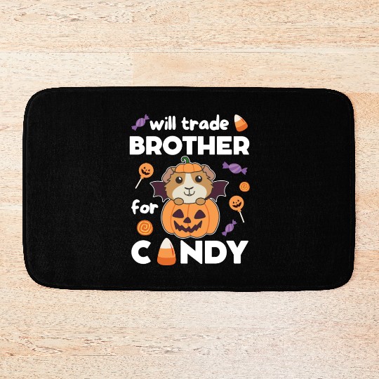 Guinea Pig Halloween Trade Brother For Candy Bath Mats