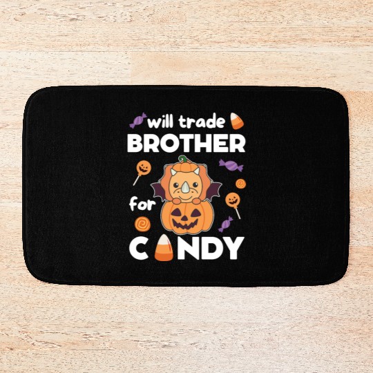 Triceratops Halloween Trade Brother For Candy Bath Mats