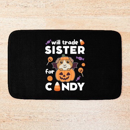 Guinea Pig Halloween Trade Sister For Candy Bath Mats