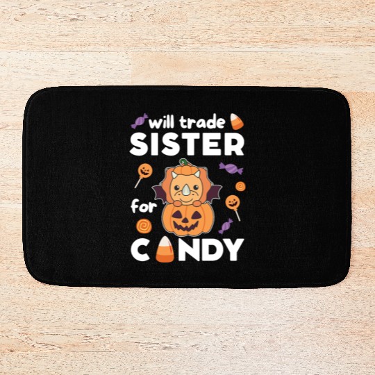 Triceratops Halloween Trade Sister For Candy Bath Mats