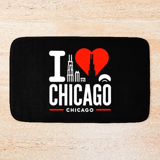 I Love Chicago The Windy City Chi-Town Bath Mats