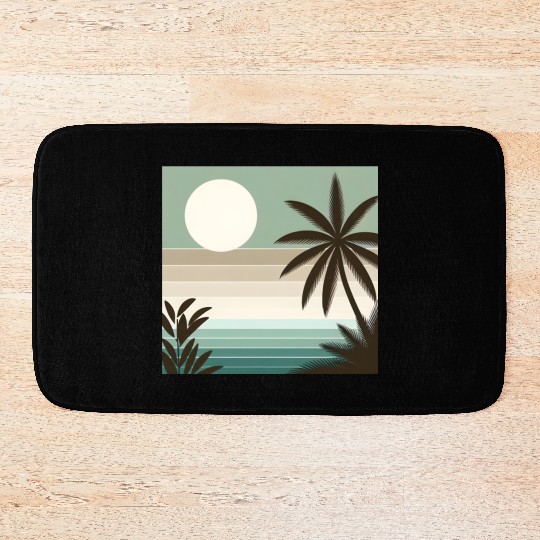 Tropical Sunset Oasis Bath Mats