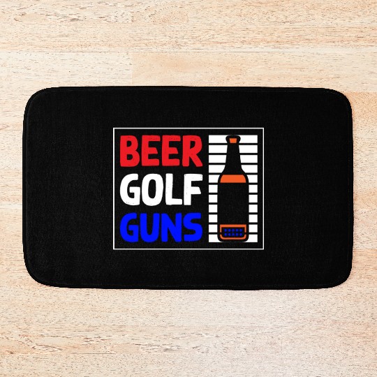 Beer Golf Guns Bath Mats