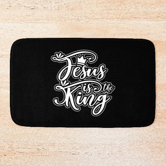 Jesus Is King Love Jesus Christian Christmas Bath Mats