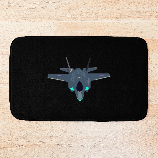 Stealthy F-35 Fighter Jet Design Bath Mats