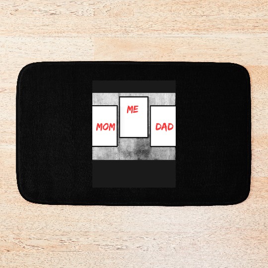 Family Love Trio: Mom, Me, and Dad Frames Bath Mats
