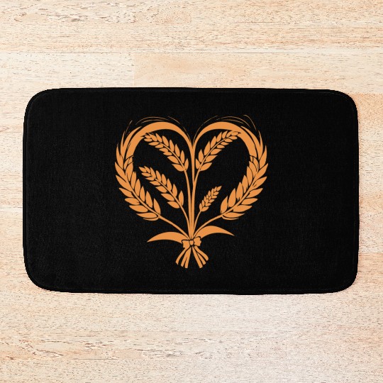 Wheat Cereal Grain Food Lover Funny Design Bath Mats
