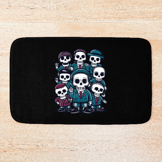 Back To School Skeletons Bath Mats