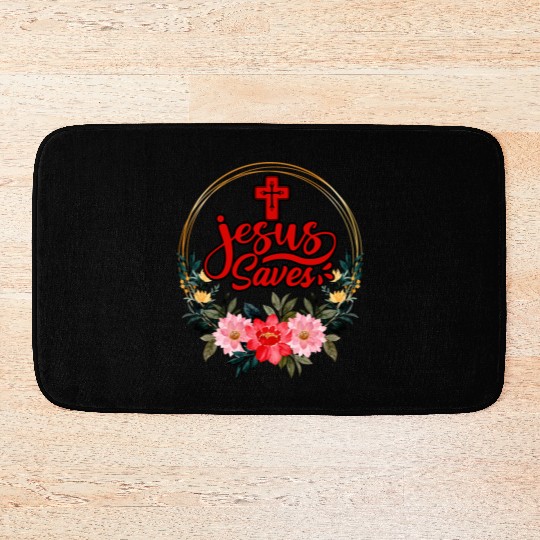Jesus Saves Bible Text Love Jesus Christian Bath Mats