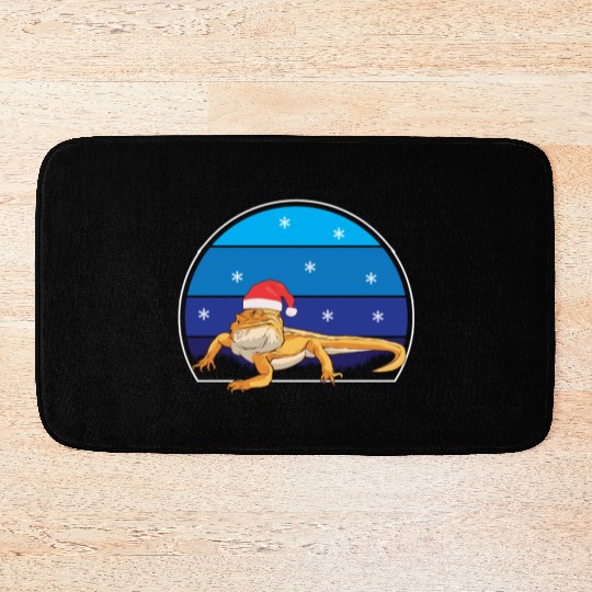 Iguana Christmas Light Sweater Funny Animals Lover Bath Mats