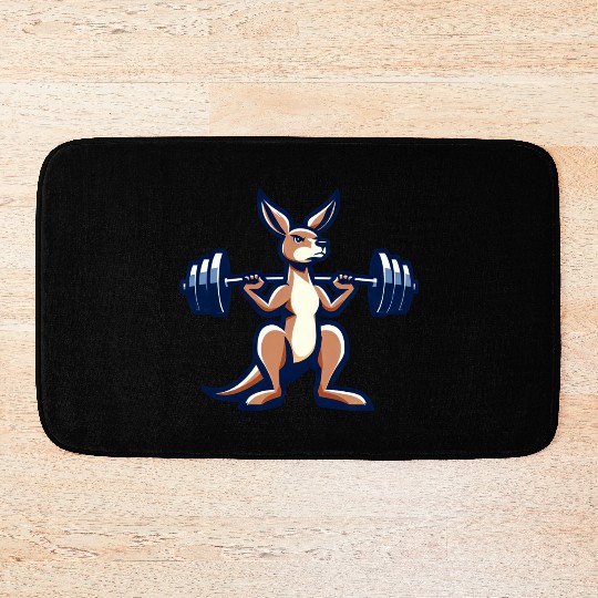 Kangaroo Barbell Weight Gym Fitness Workout Bath Mats