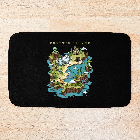 Cryptid Bigfoot Loch Ness Monster Mothman Jersey Bath Mats