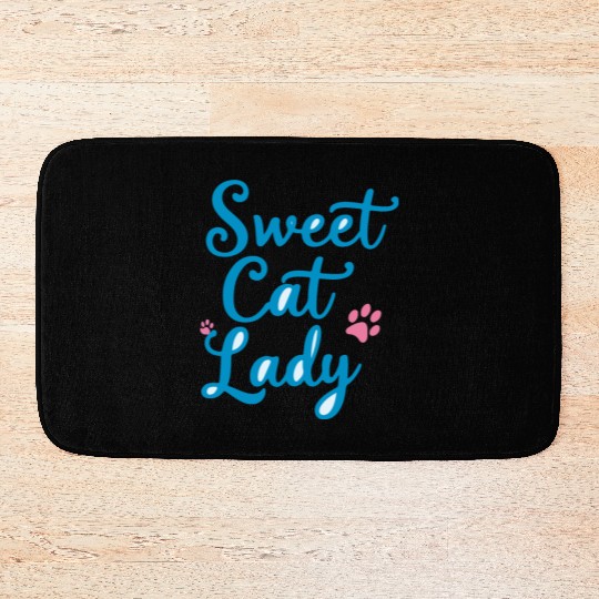 sweet cat lady Bath Mats