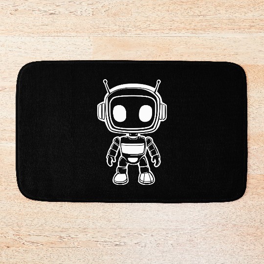 Robot, Game Character, Gamer logo, Mascot Bath Mats