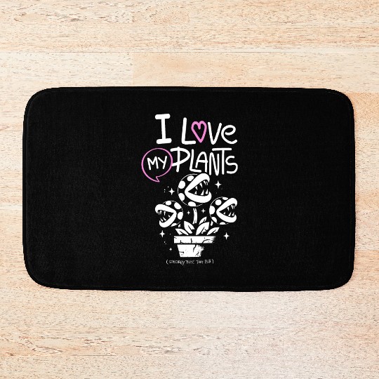 I Love My Plants – Cute Venus Flytrap Plant Lover Bath Mats