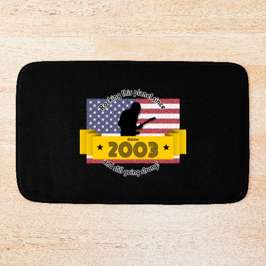 21st birthday Rocking this planet since 10/2003 Bath Mats