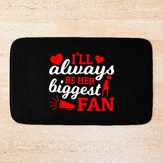 Always Her Fan Cheer Mom Cheerleading Mother's Day Bath Mats