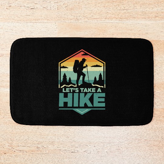 Let's Take A Hike Hiking Hiker Bath Mats