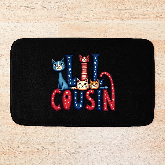 Matching Family Gift Bath Mats Purr-Fect Cousin Kitty