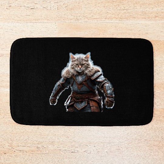 VIking cat Valhalla calling Bath Mats