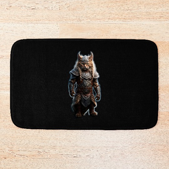 Viking cat Valhalla calling me Bath Mats