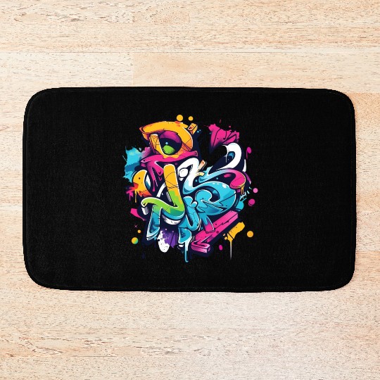 cool winter graffiti Bath Mats