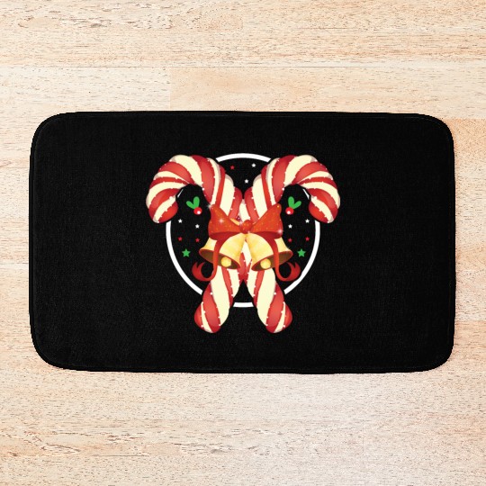 Candy Canes Christmas Matching Group Xmas Holiday Bath Mats