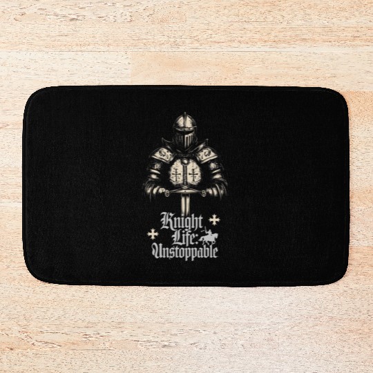 Teutonic Order Gothic Armor - Surreal Vector Art Bath Mats