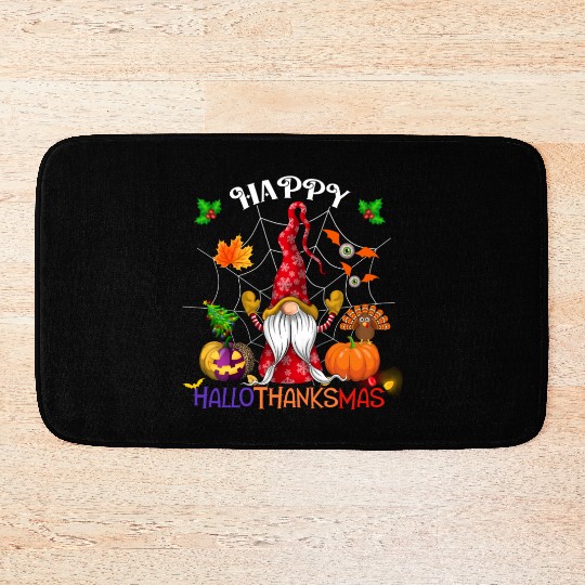 Happy HalloThanksMas Gnome Bath Mats
