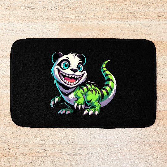 Quirky dino T-Rex panda mythical creature fantasy Bath Mats