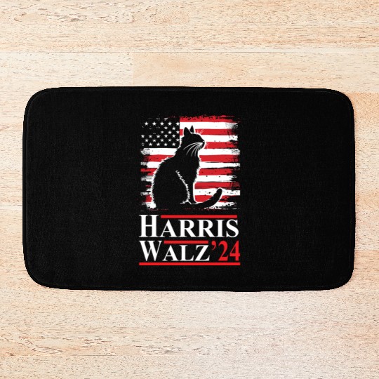 Harris Walz 2024 President Cat Ladies for Kamala Bath Mats