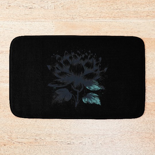 Modern Lotus with Brushstroke Effect 2 Bath Mats